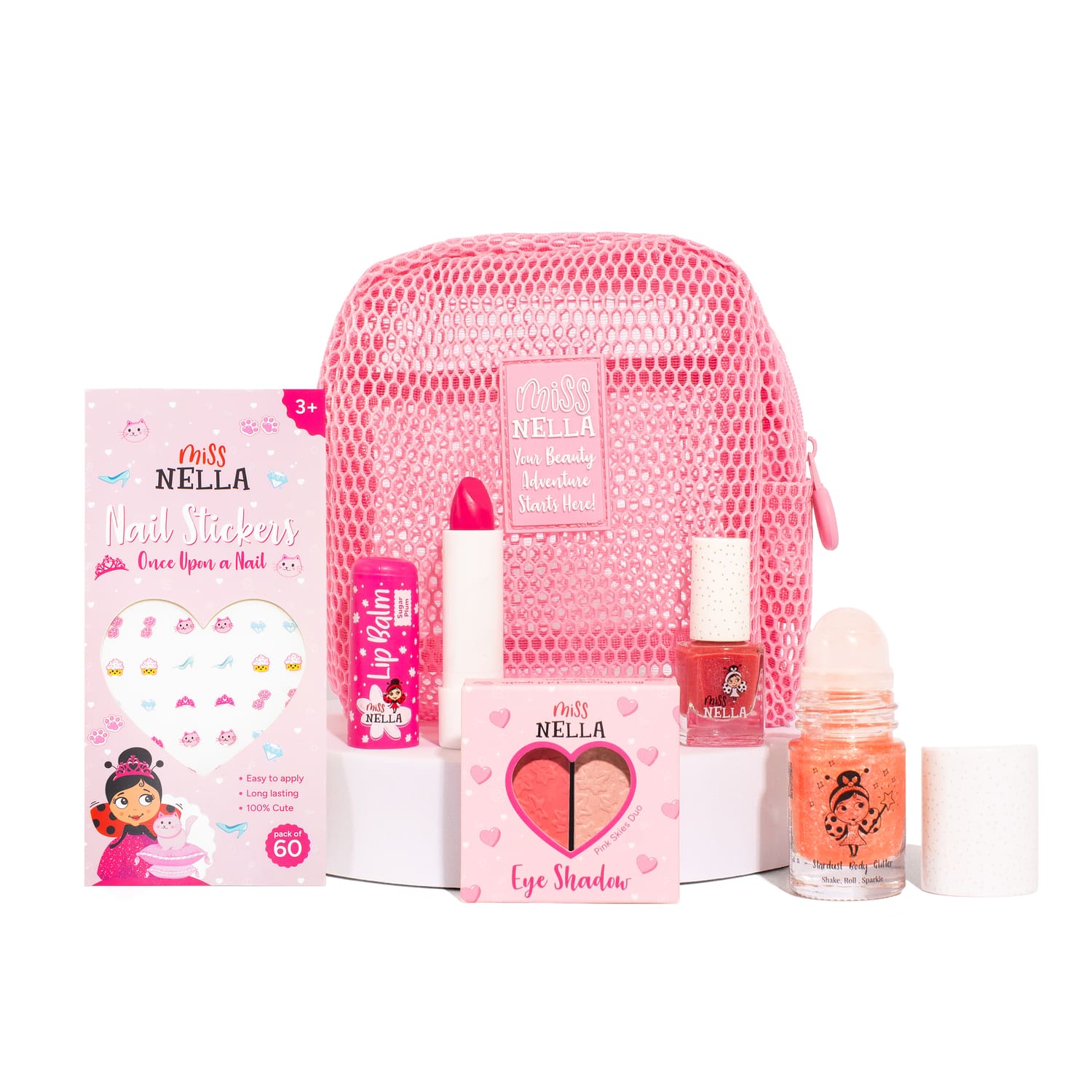 Rosy Glossy Think Pink Mesh Bag  Makeup Set