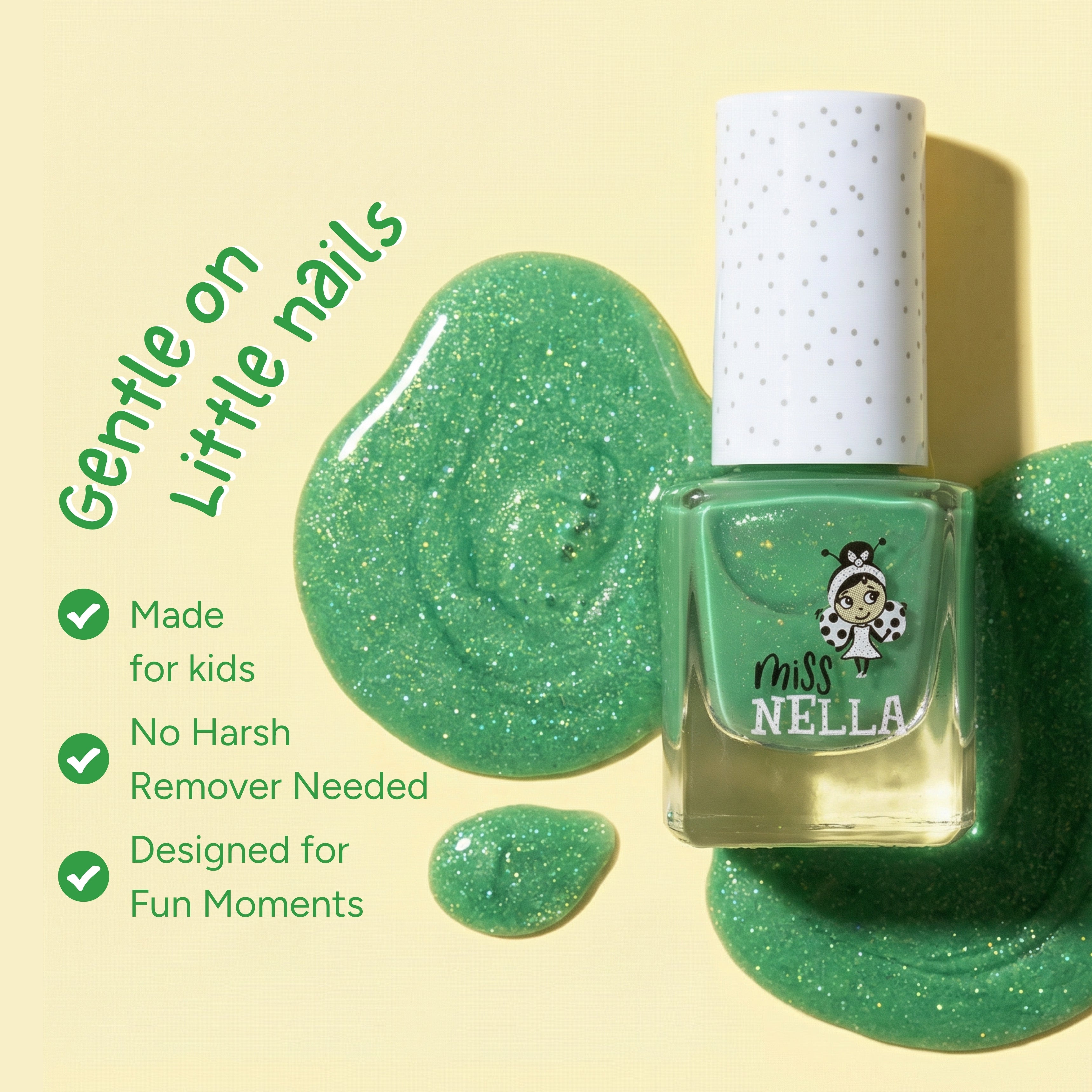 Kiss the Frog Glitter 4ml Peel off Kids Nail Polish