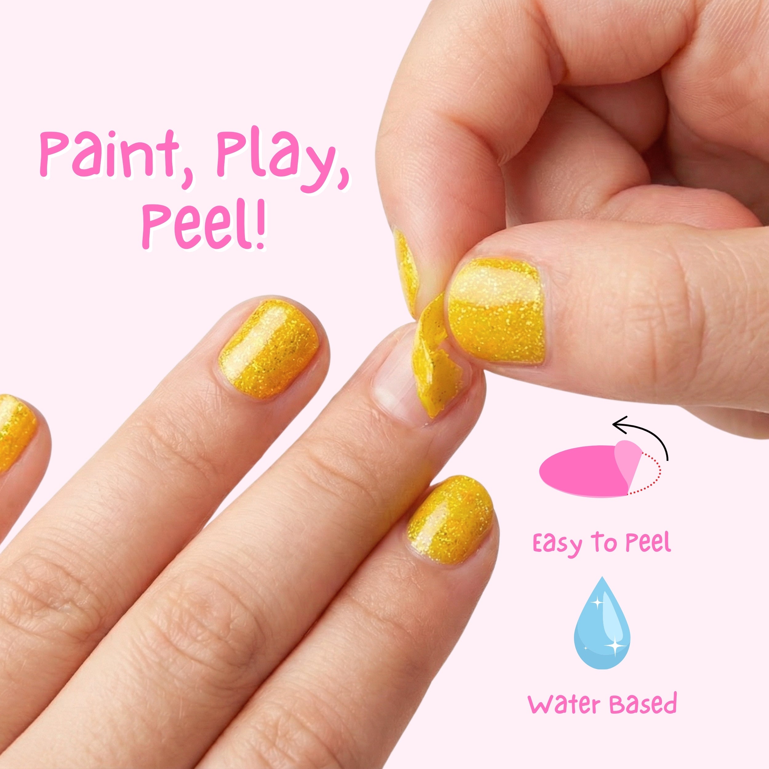Honey Twinkles Glitter 4ml Peel off Kids Nail Polish