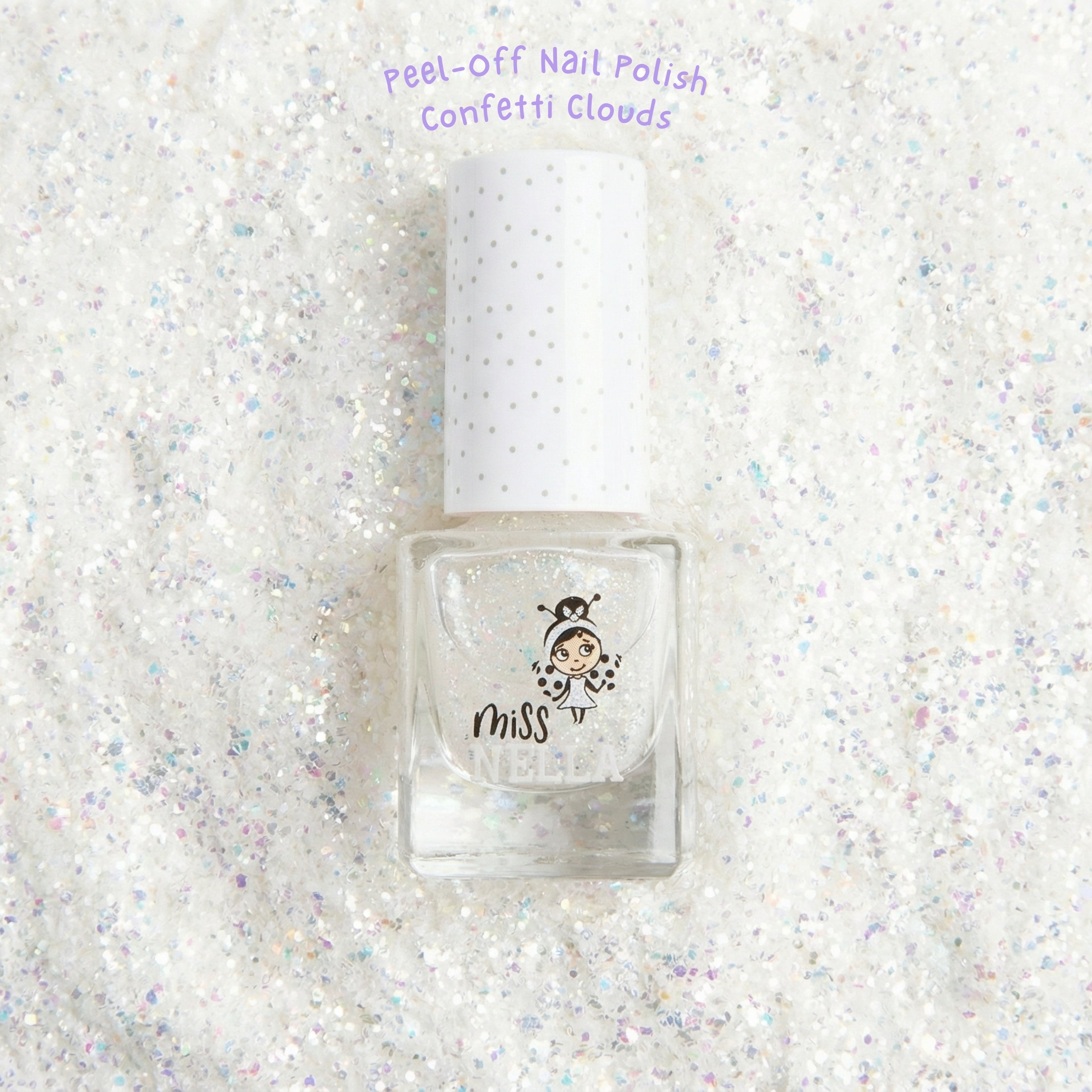 Confetti Clouds Glitter 4ml Peel off Kids Nail Polish