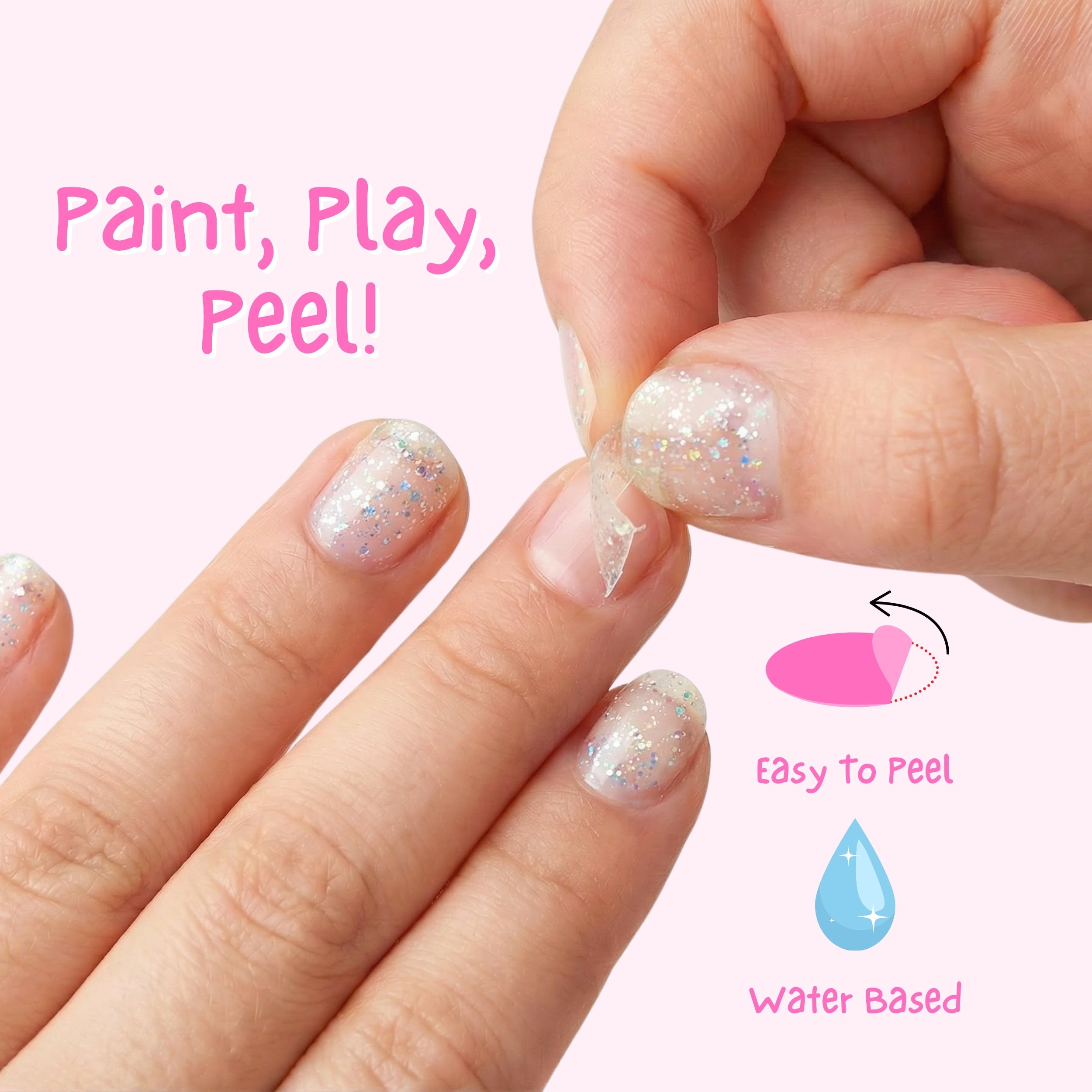 Confetti Clouds Glitter 4ml Peel off Kids Nail Polish