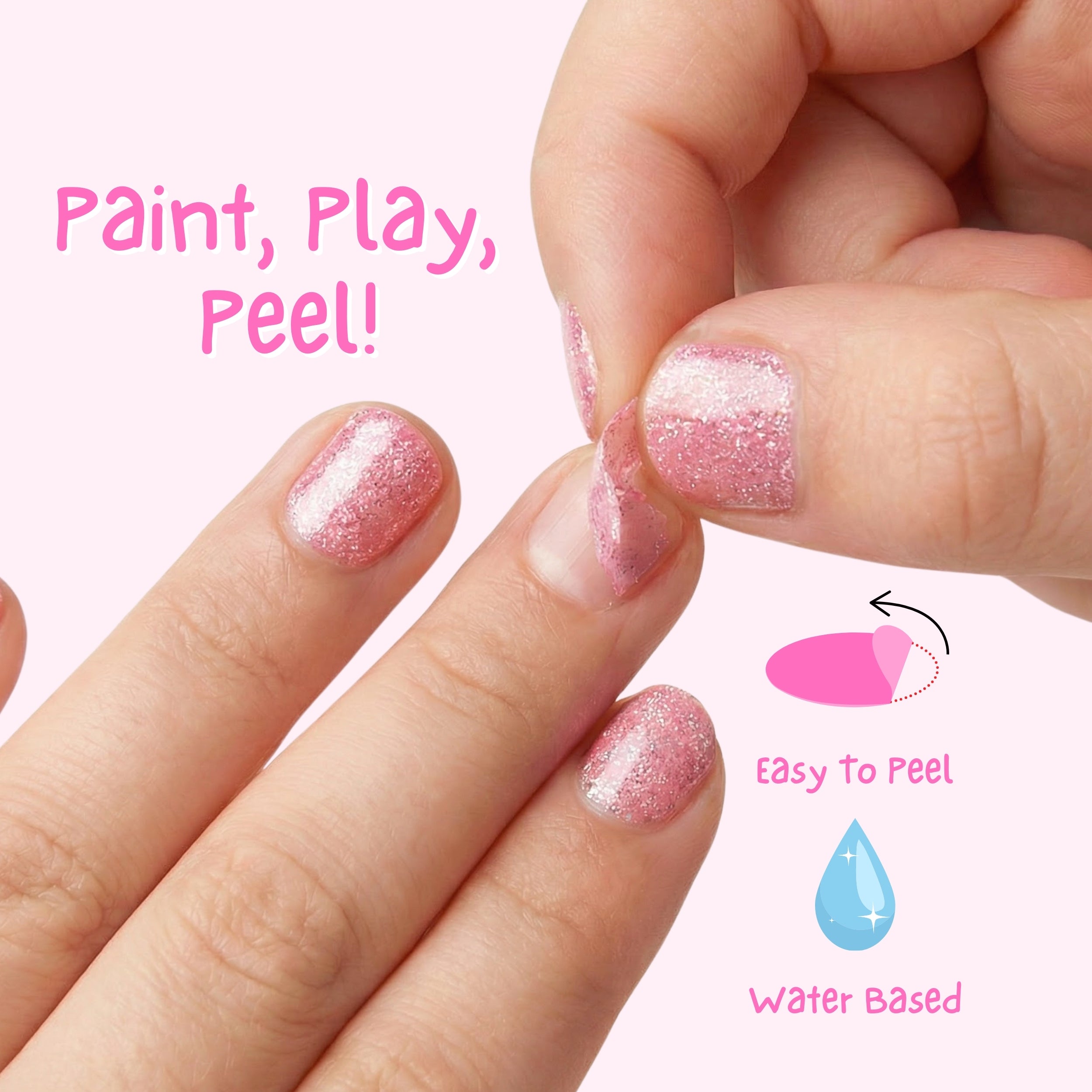 Itsy Glitzy Hippo 4ml Peel off Kids Nail Polish