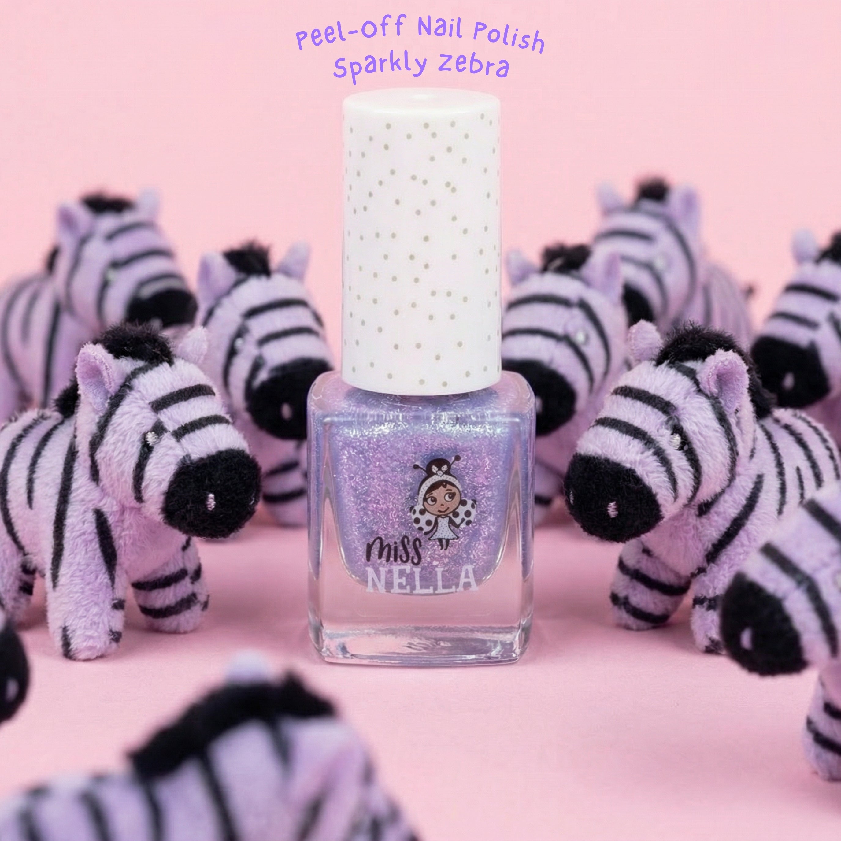 Sparkly Zebra 4ml Peel off Kids Nail Polish