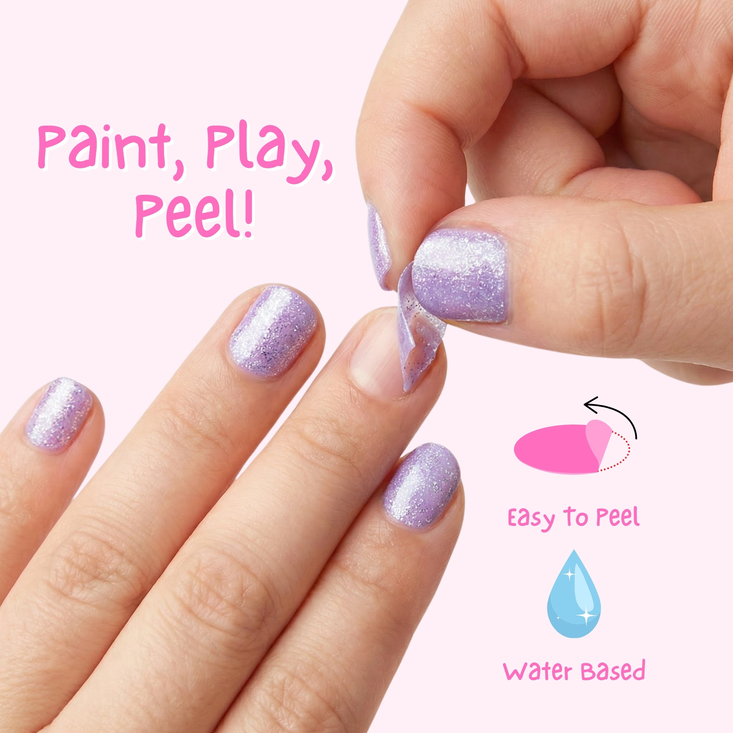 Sparkly Zebra 4ml Peel off Kids Nail Polish